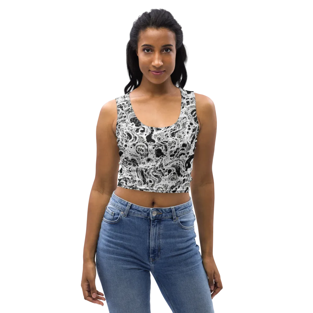 Obsidian Lace on Crop Top — Front