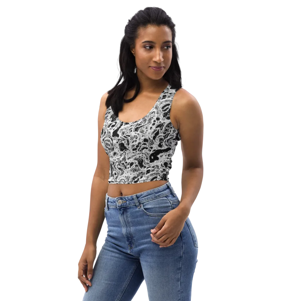 Obsidian Lace on Crop Top — Left Front