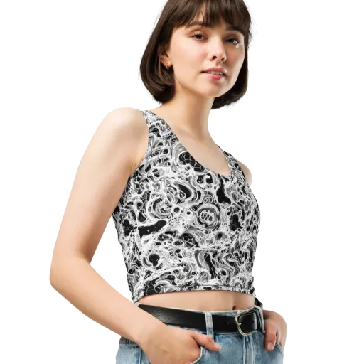 Obsidian Lace on a Crop Top