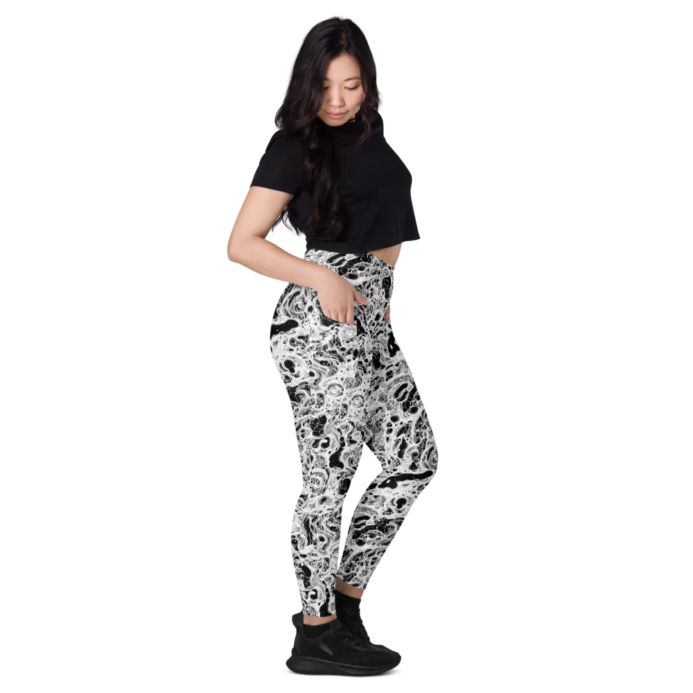 Obsidian Lace on Leggings with Pockets — Right