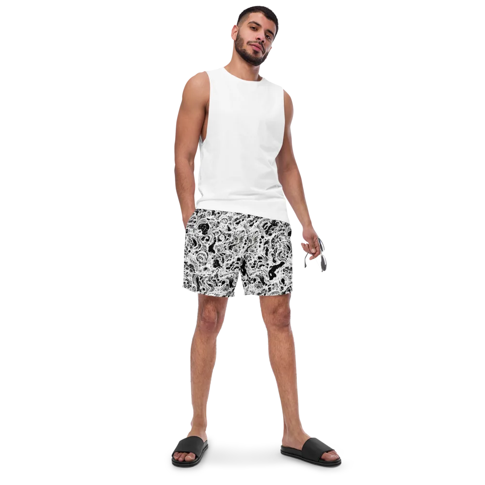 Obsidian Lace on Swim Trunks — Front