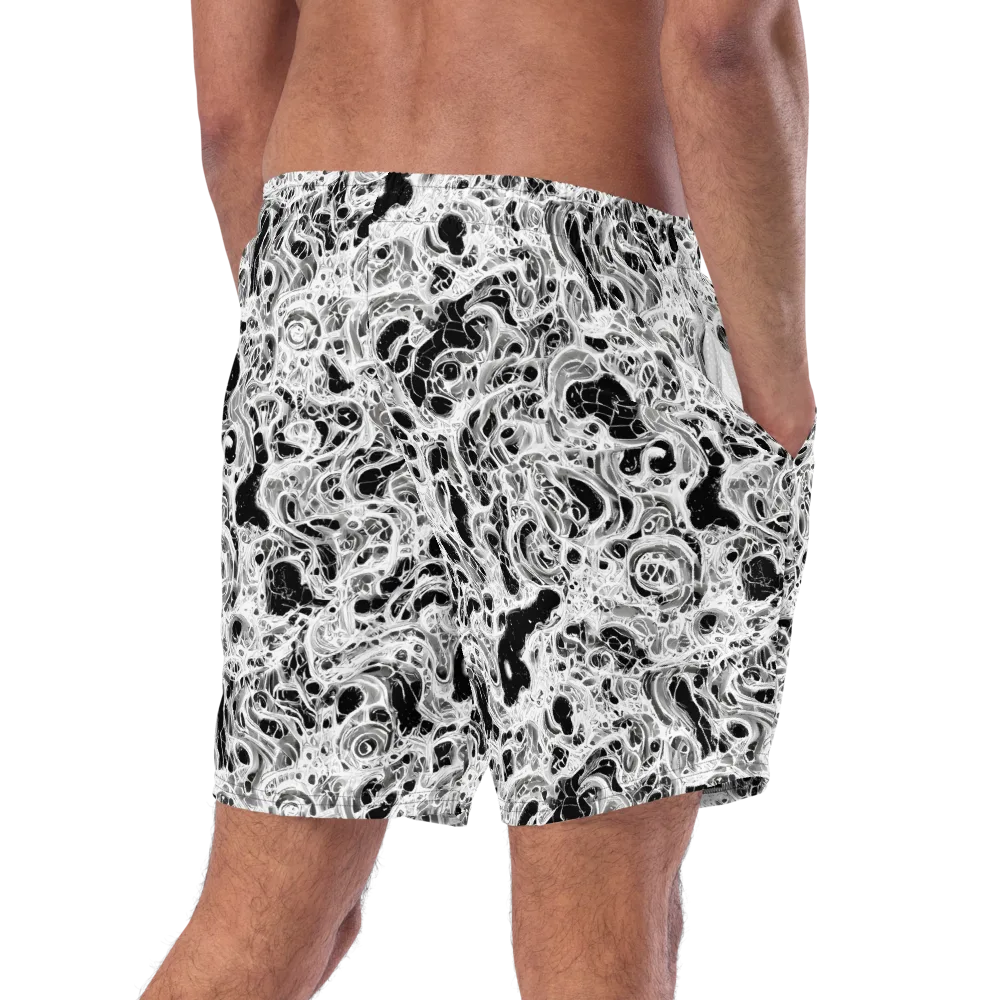 Obsidian Lace on Swim Trunks — Right Back