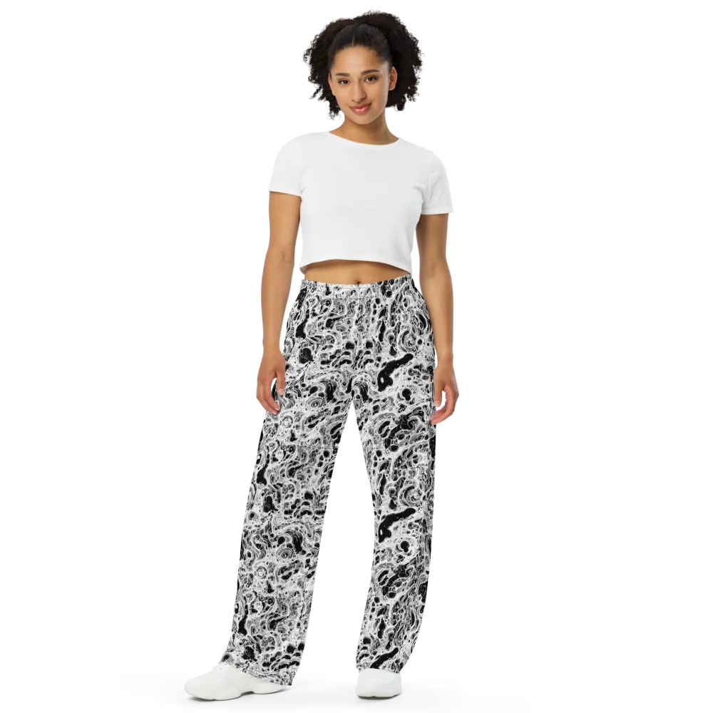 Obsidian Lace on Wide-Leg Pants — Front
