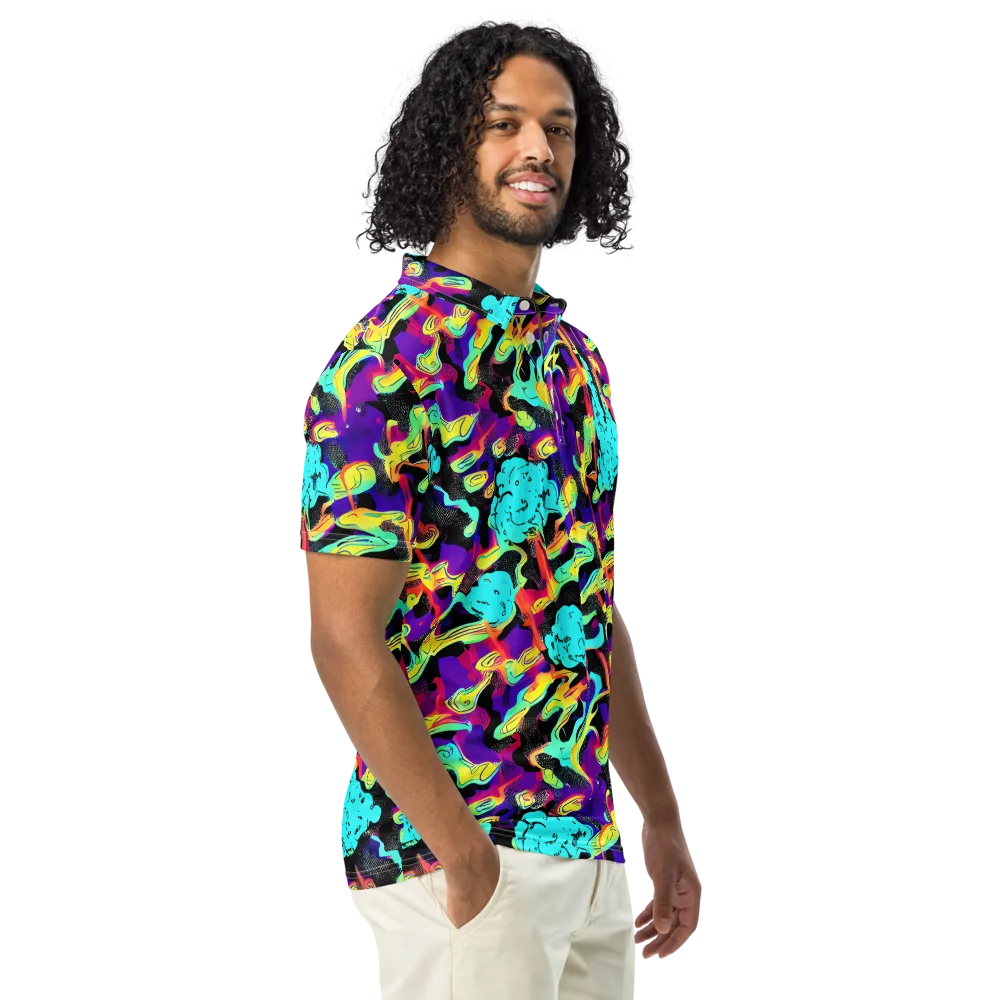 Liquid Firefly on Men's Slim Fit Polo Shirt — Right Front