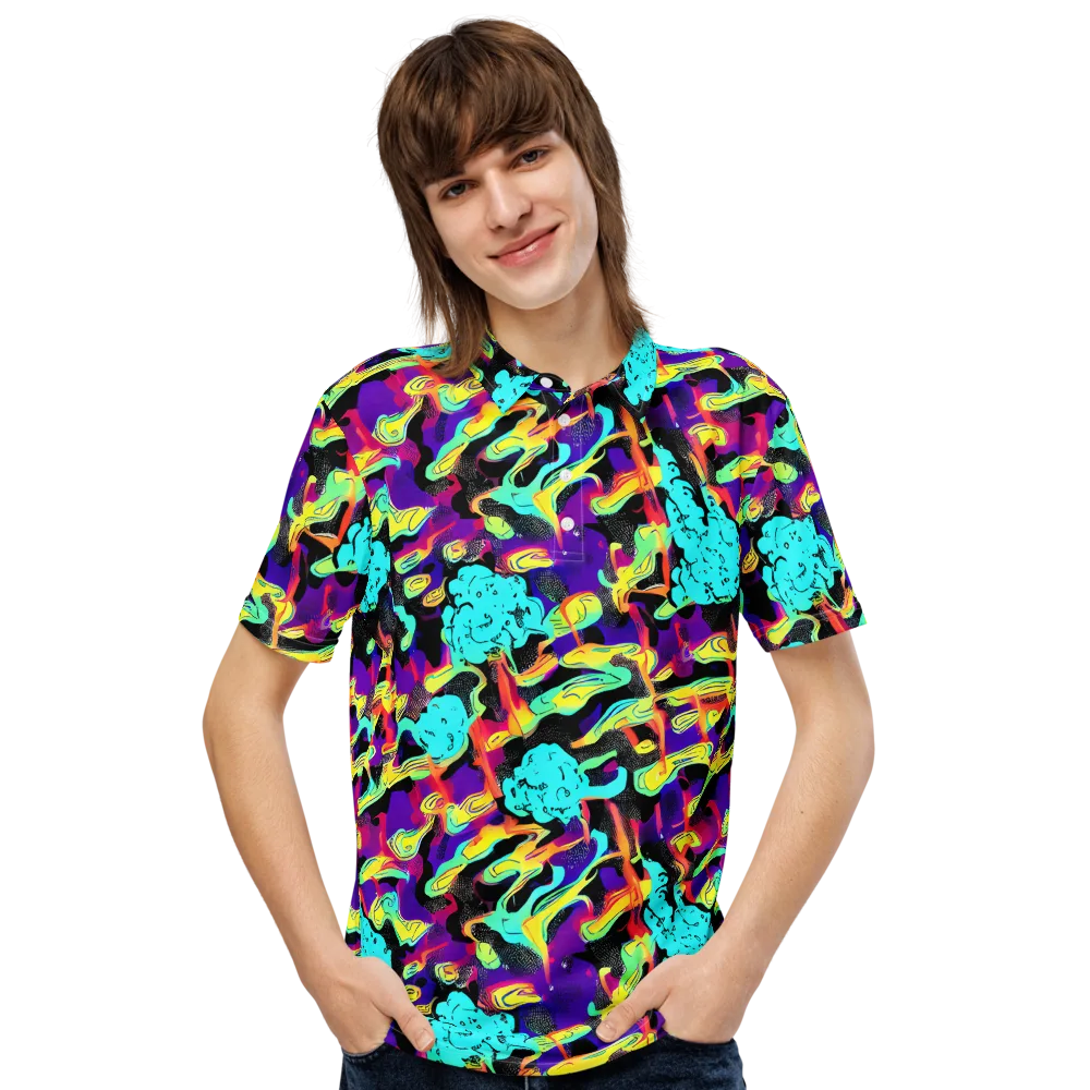 Liquid Firefly on Men's Slim Fit Polo Shirt — Front