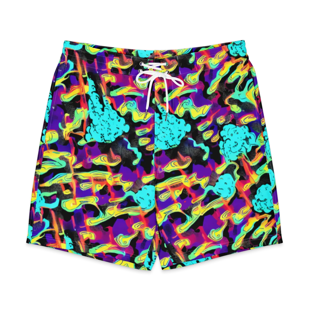 Liquid Firefly on Men's Board Shorts — Front
