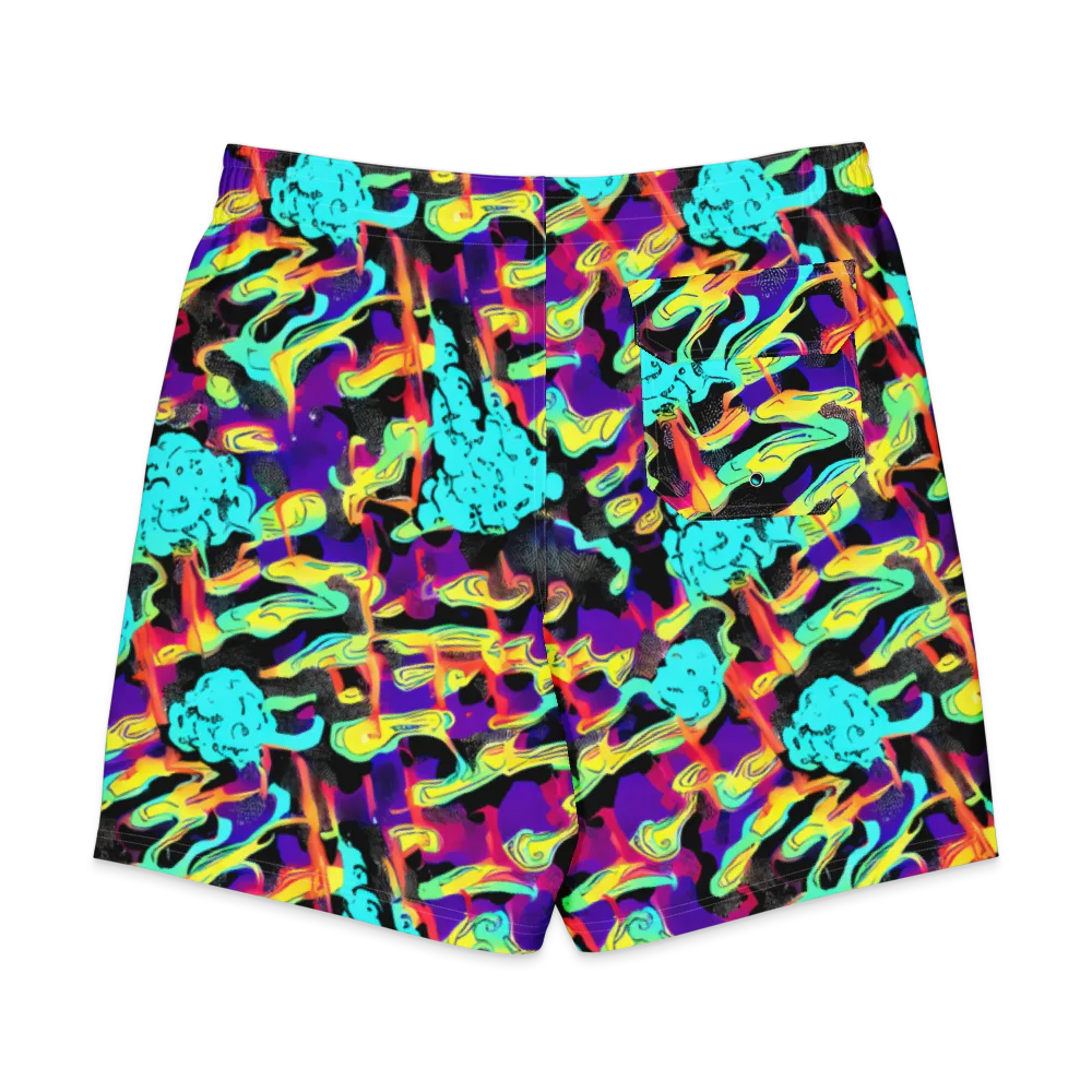 Liquid Firefly on Men's Board Shorts — Back