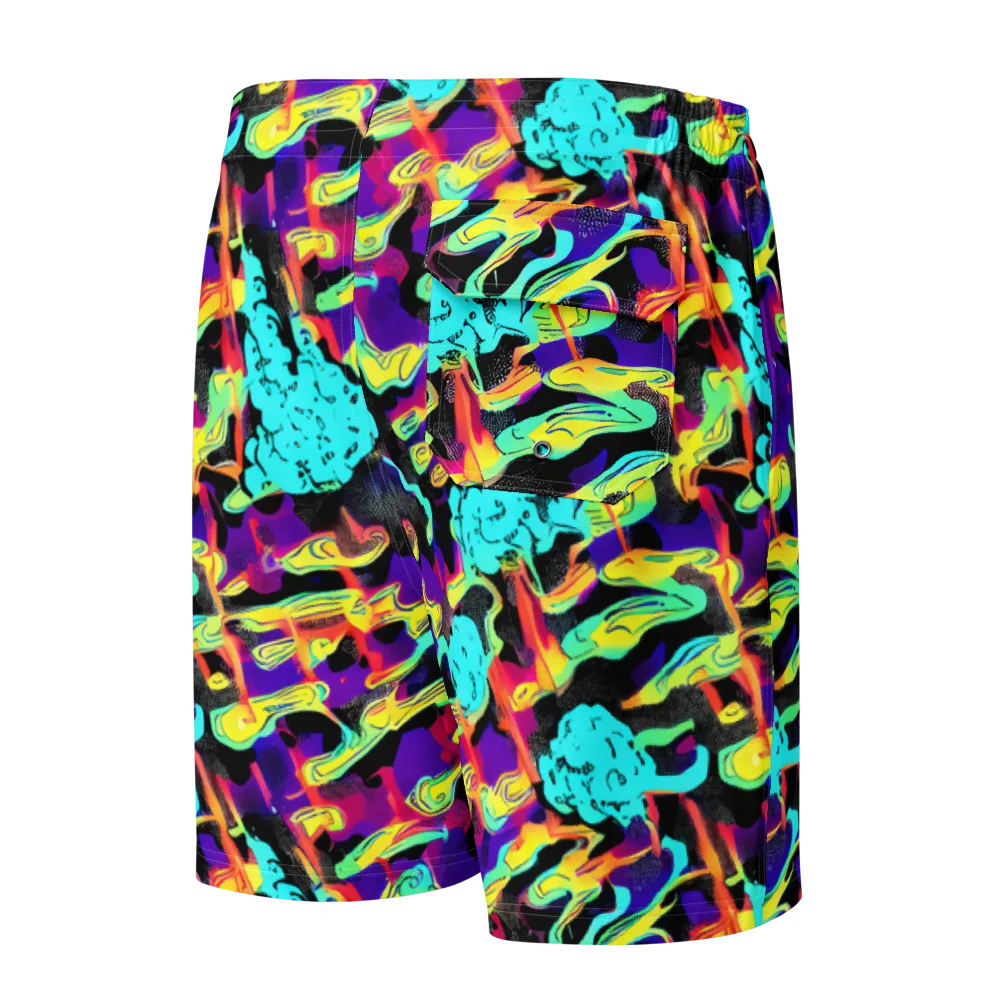 Liquid Firefly on Men's Board Shorts — Back