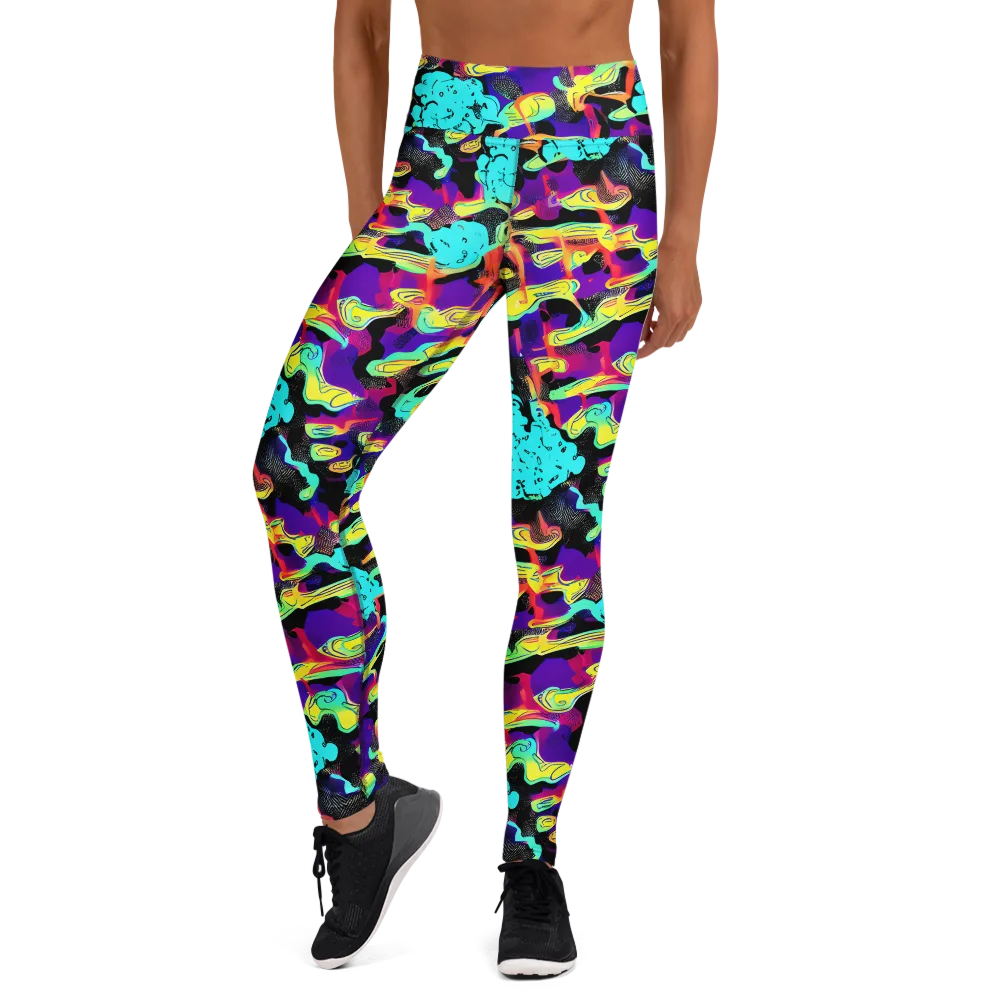 Liquid Firefly on Yoga Leggings — Front