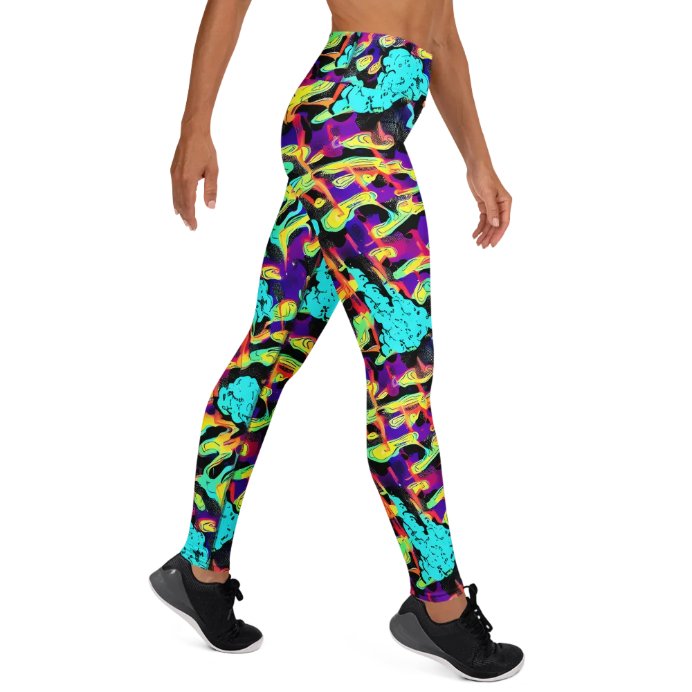 Liquid Firefly on Yoga Leggings — Right
