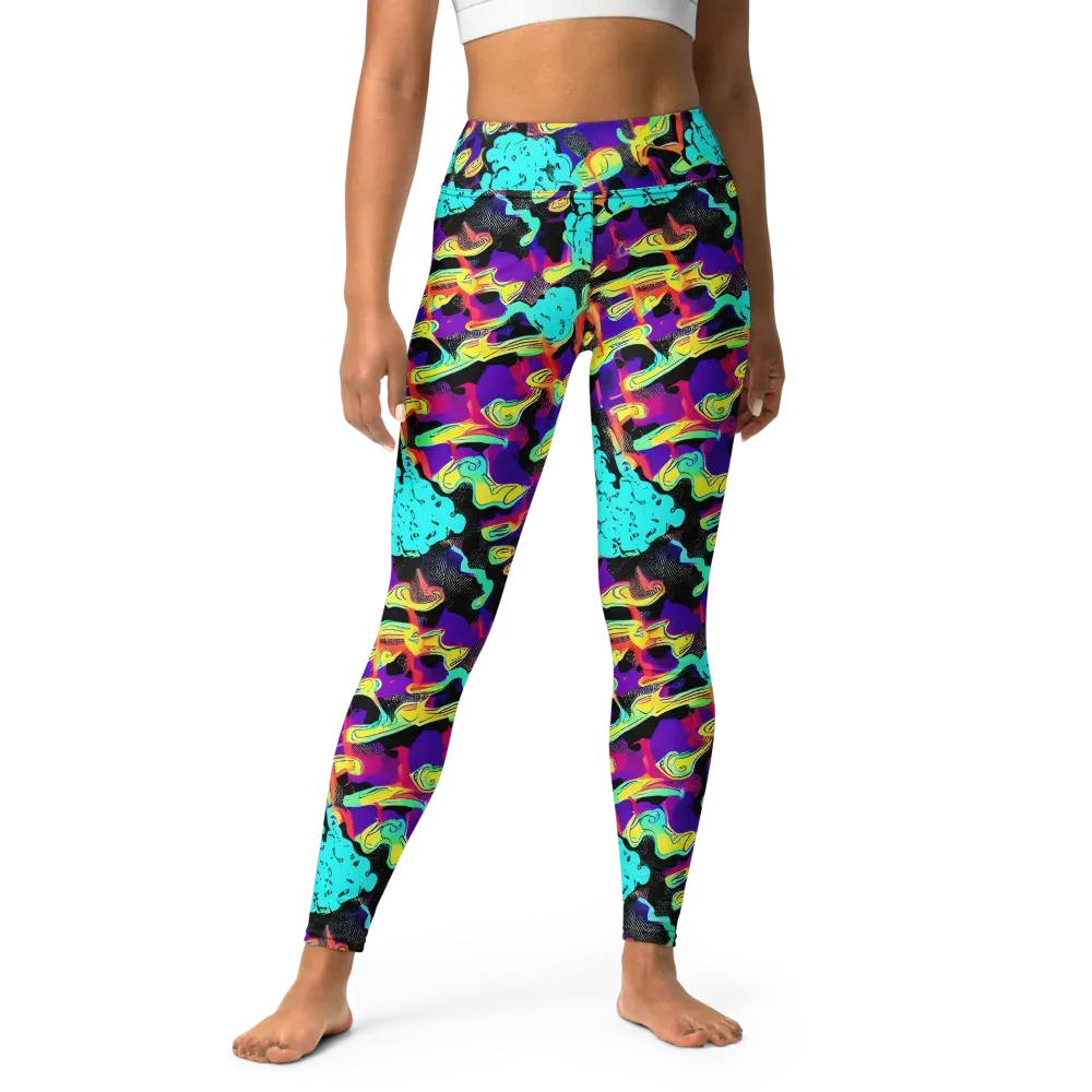 Liquid Firefly on Yoga Leggings — Front