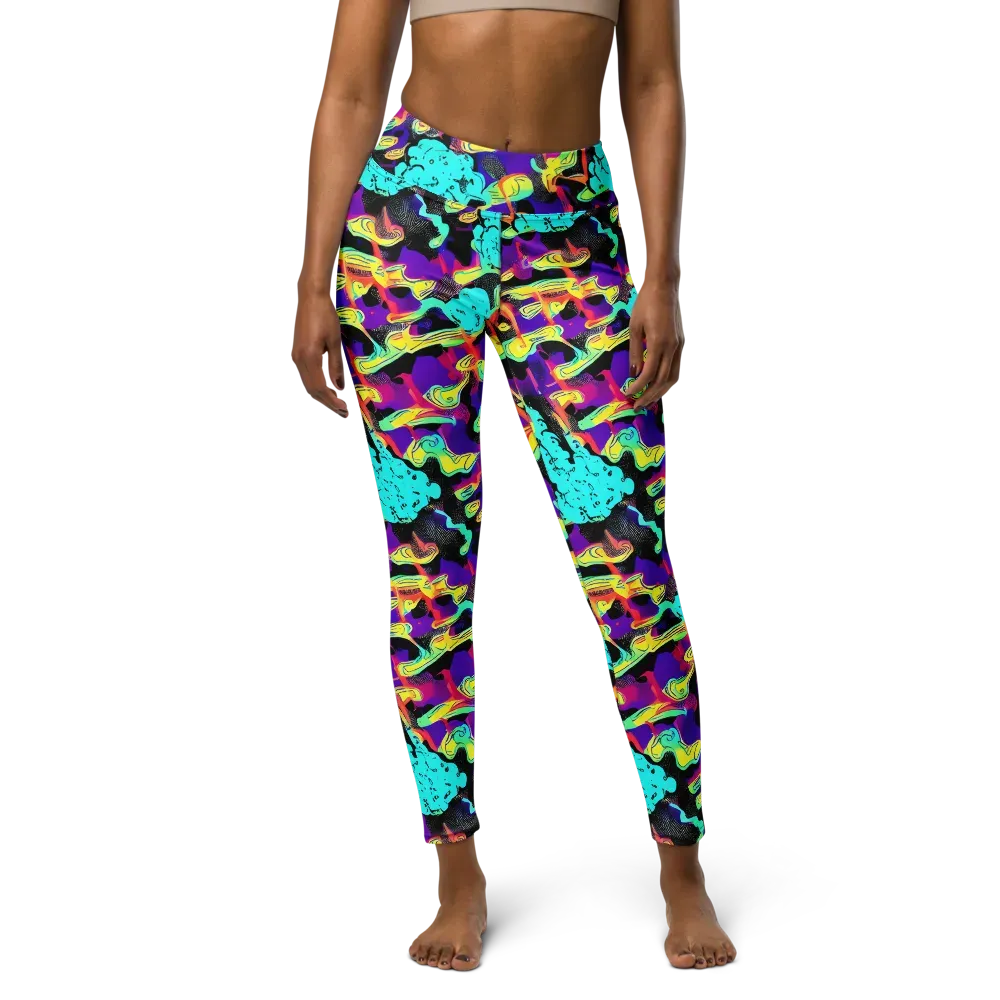 Liquid Firefly on Yoga Leggings — Front