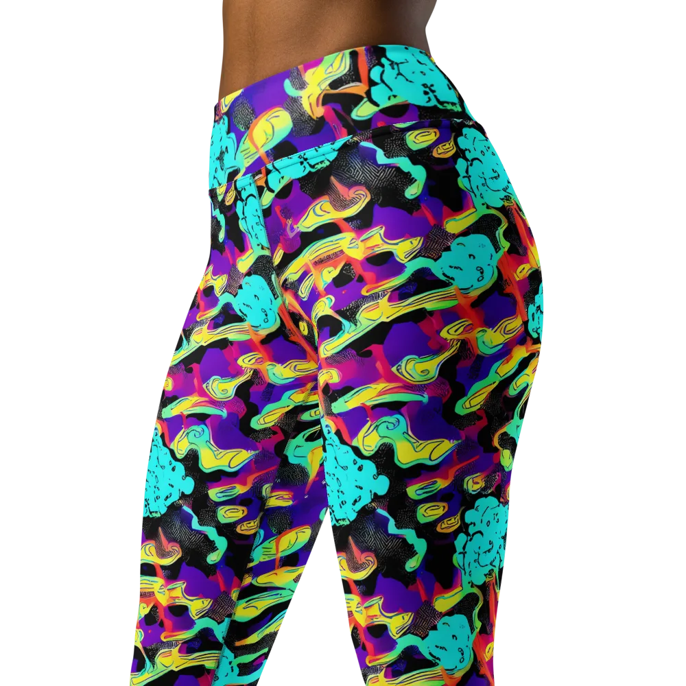 Liquid Firefly on Yoga Leggings — Left Front