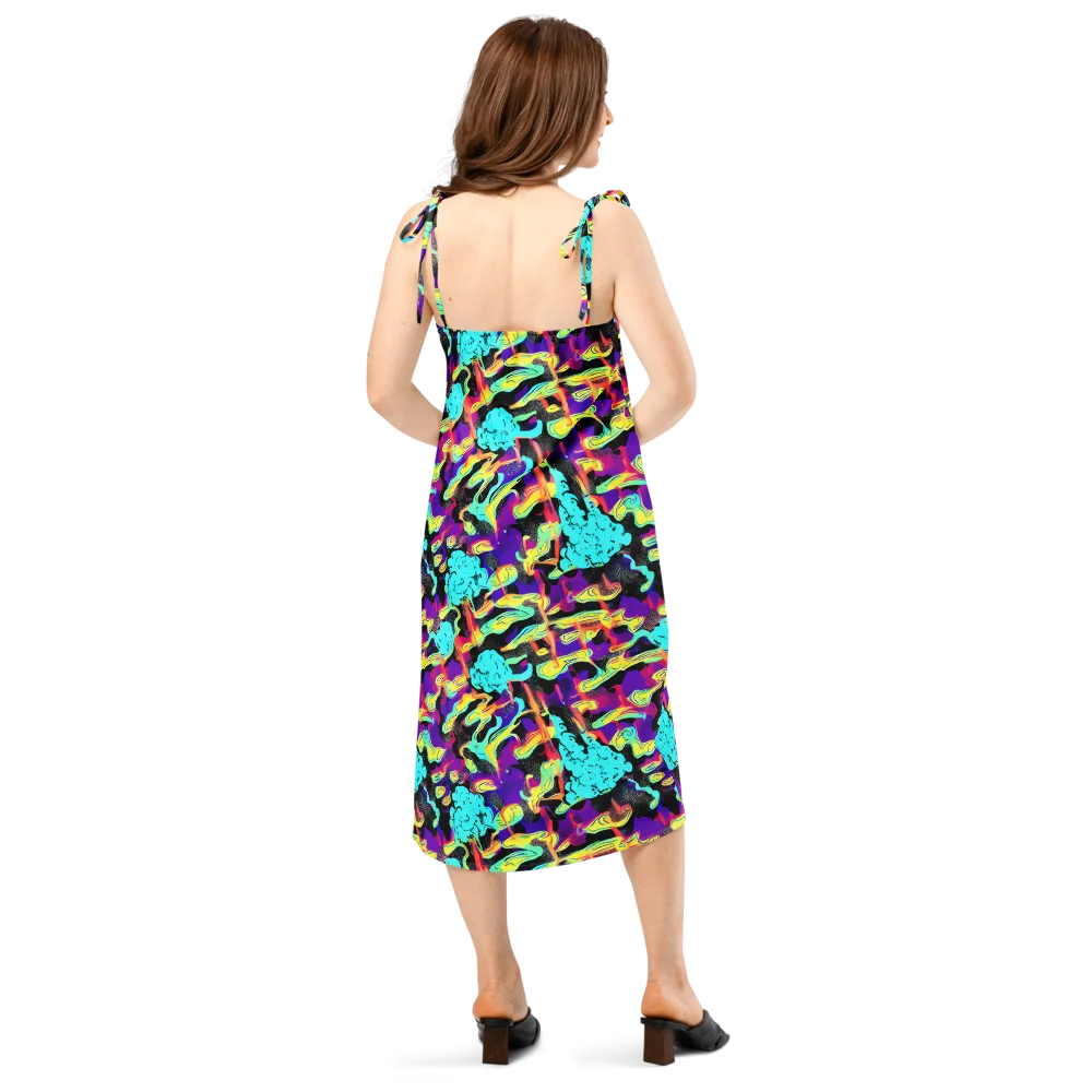 Liquid Firefly on Slip Dress — Back