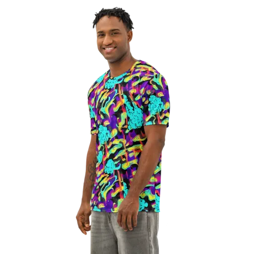 Liquid Firefly on a Men's Cotton Crew Neck T-Shirt