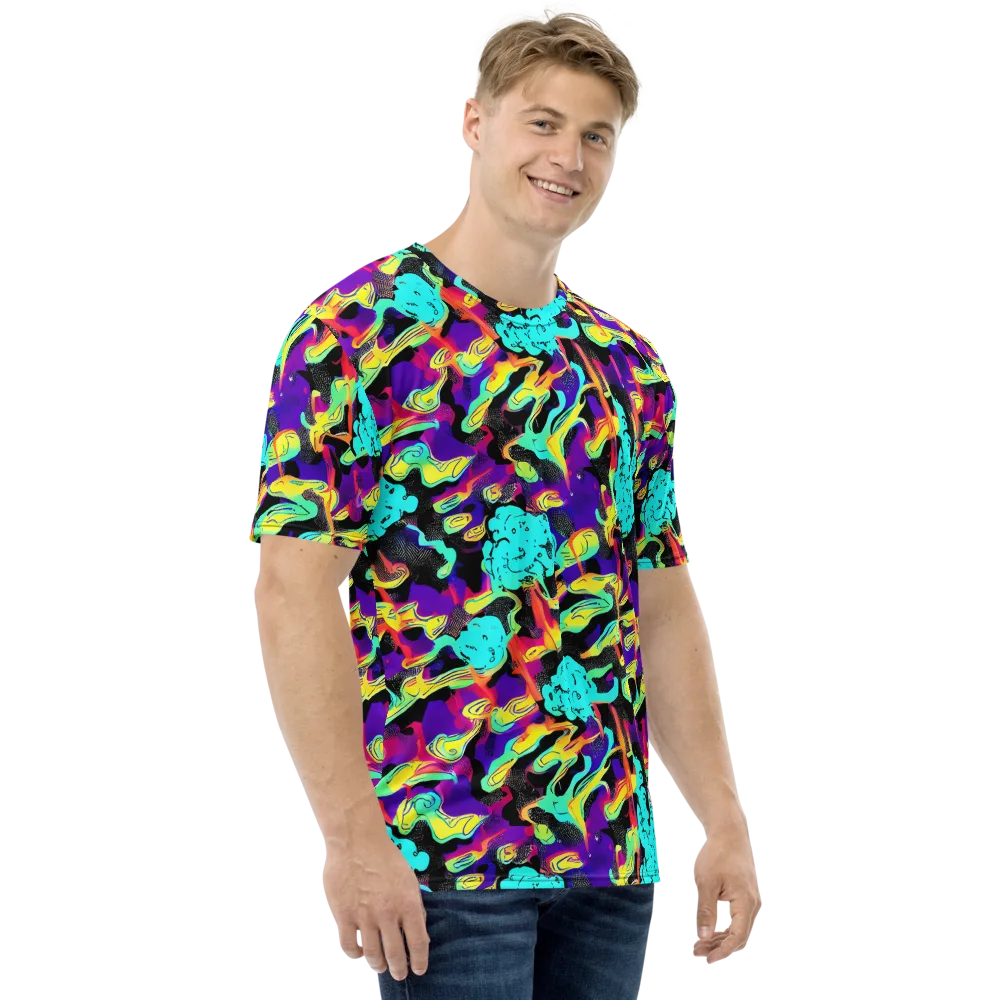 Liquid Firefly on Men's Crew Neck T-Shirt — Right