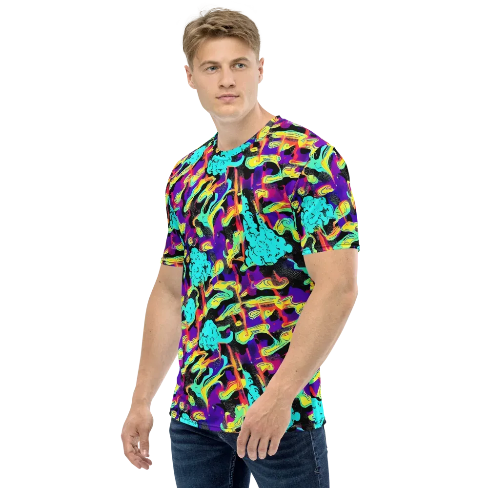 Liquid Firefly on Men's Crew Neck T-Shirt — Left