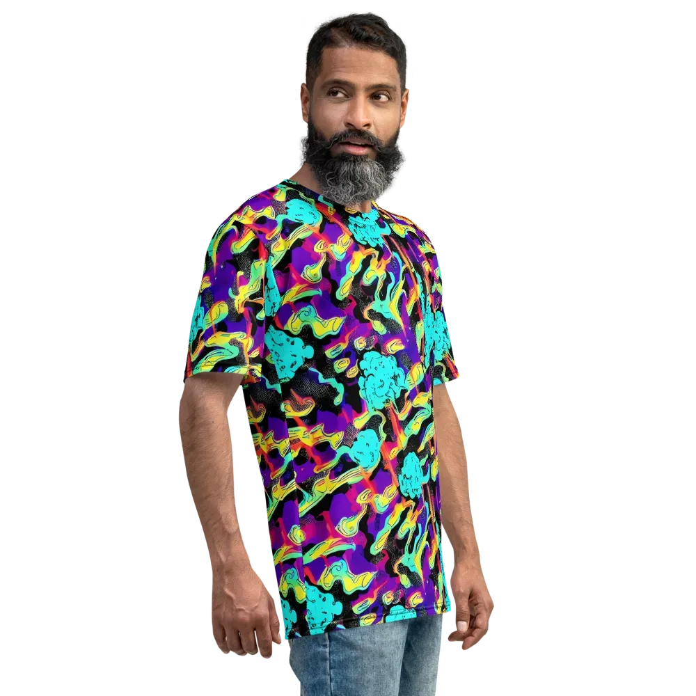 Liquid Firefly on Men's Crew Neck T-Shirt — Right