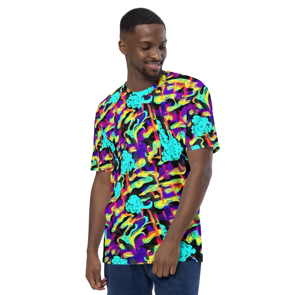 Liquid Firefly on Men's Crew Neck T-Shirt — Left