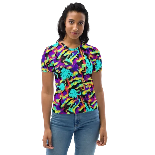 Liquid Firefly on a Women's Crew Neck T-Shirt