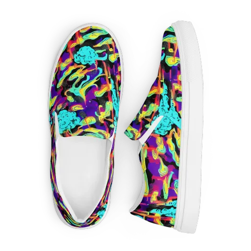 Liquid Firefly on a Men's Slip-On Canvas Shoes