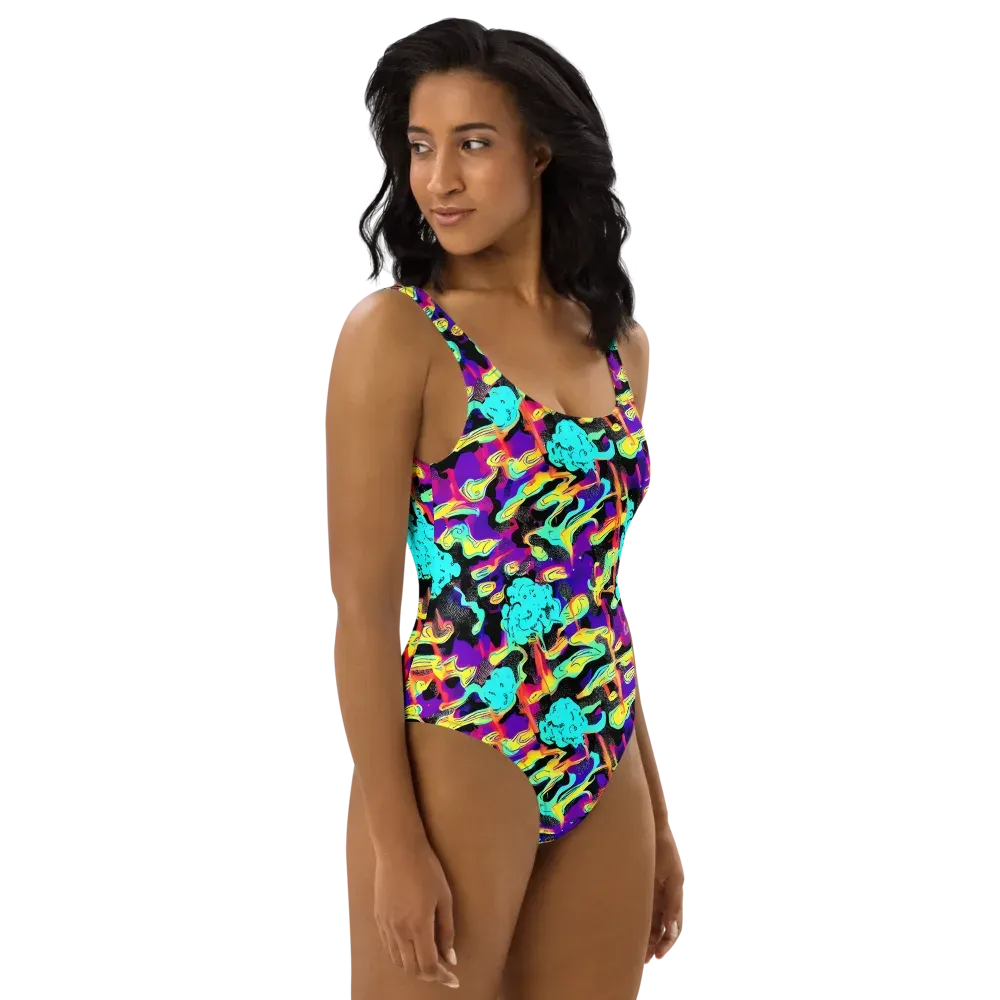 Liquid Firefly on One-Piece Swimsuit — Right