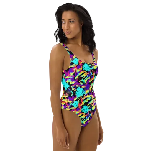 Liquid Firefly on a One-Piece Swimsuit