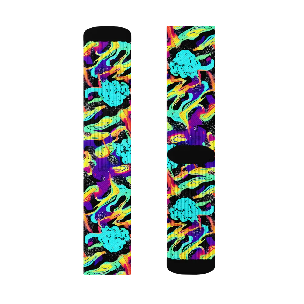 Liquid Firefly on Socks — Left Sock