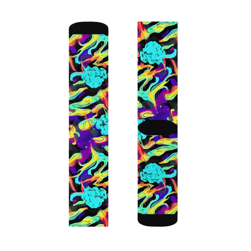 Liquid Firefly on Socks — Right Sock