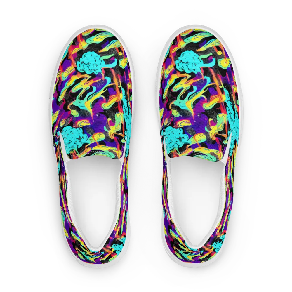 Liquid Firefly on Women's Slip-On Canvas Shoes — Front