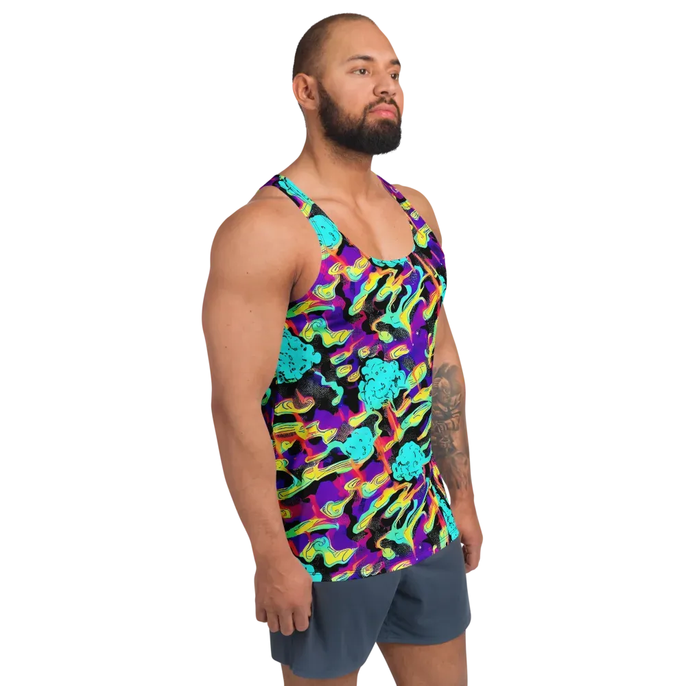 Liquid Firefly on Men's Tank Top — Right Front