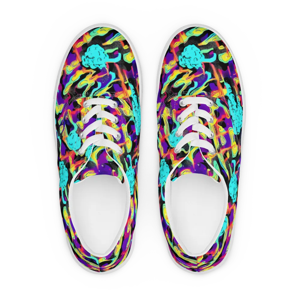 Liquid Firefly on Men's Lace-Up Canvas Shoes — Front
