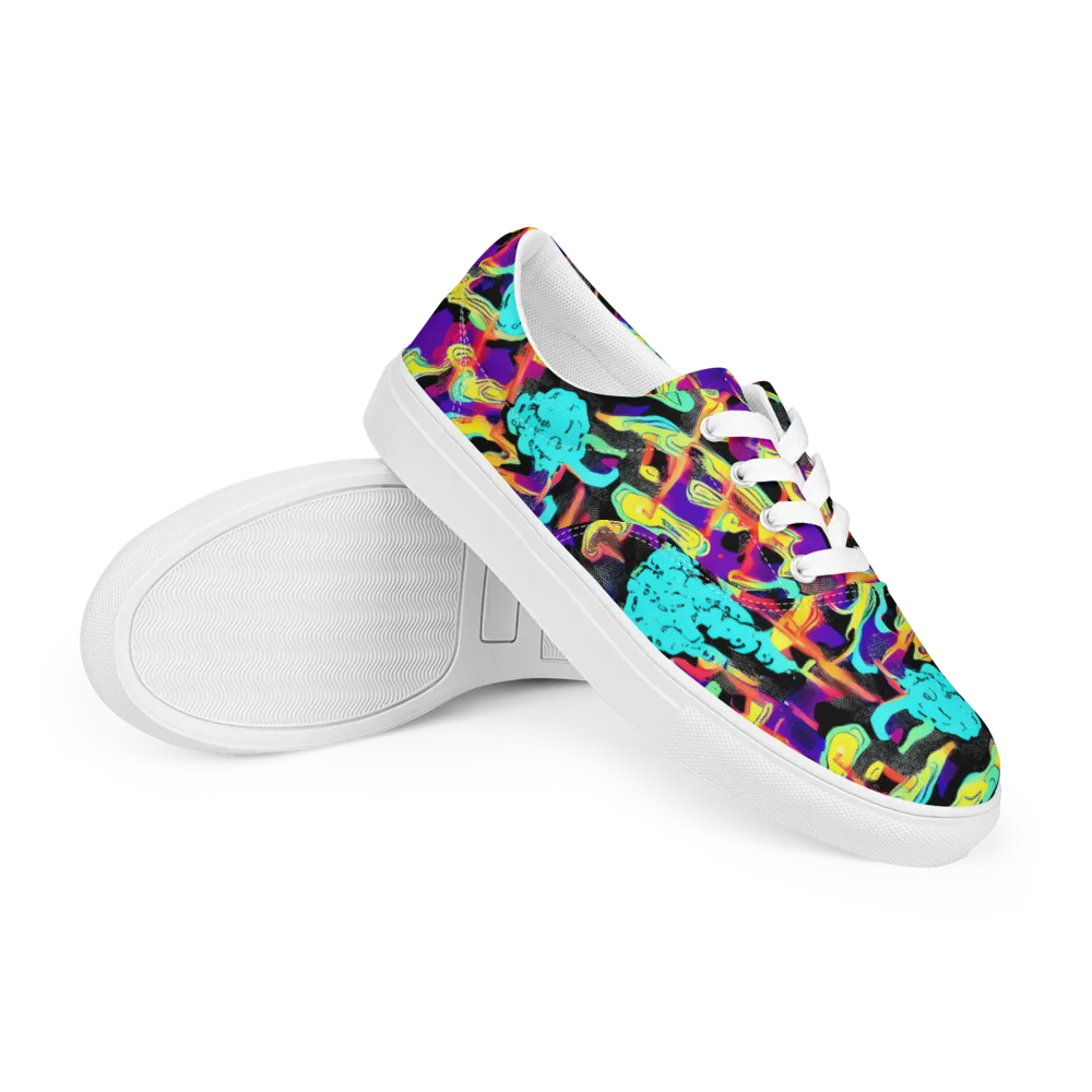 Liquid Firefly on Men's Lace-Up Canvas Shoes — Right Front
