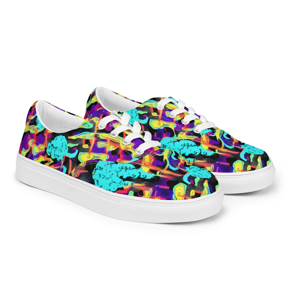 Liquid Firefly on Men's Lace-Up Canvas Shoes — Right Front