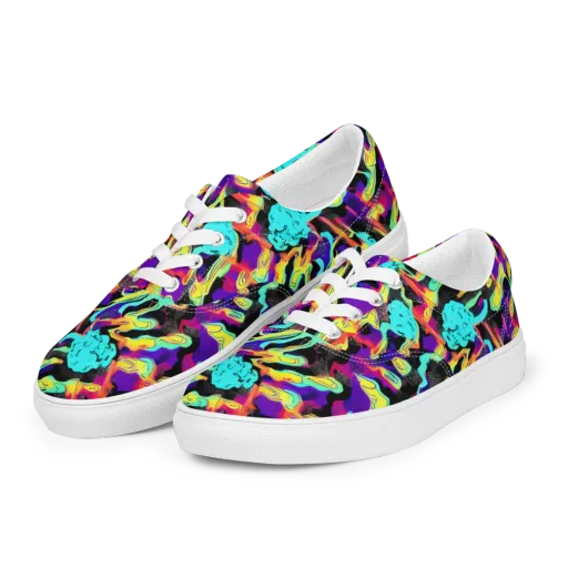 Liquid Firefly on a Men's Lace-Up Canvas Shoes