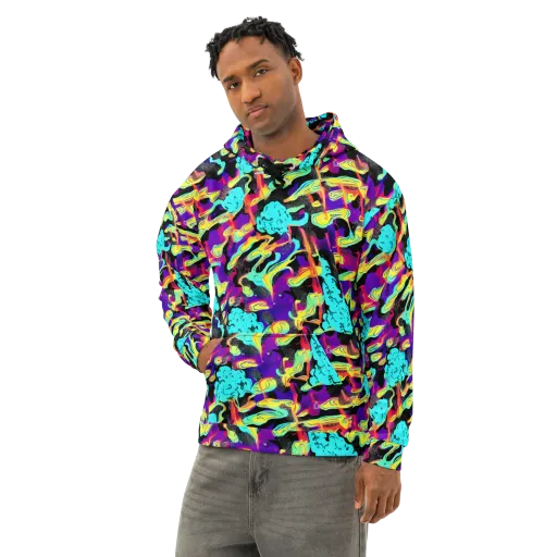 Liquid Firefly on a Cotton Hoodie