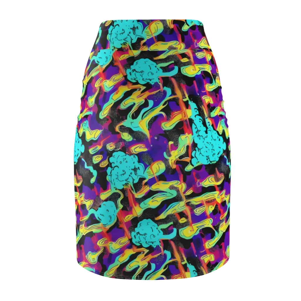 Liquid Firefly on Pencil Skirt — Back