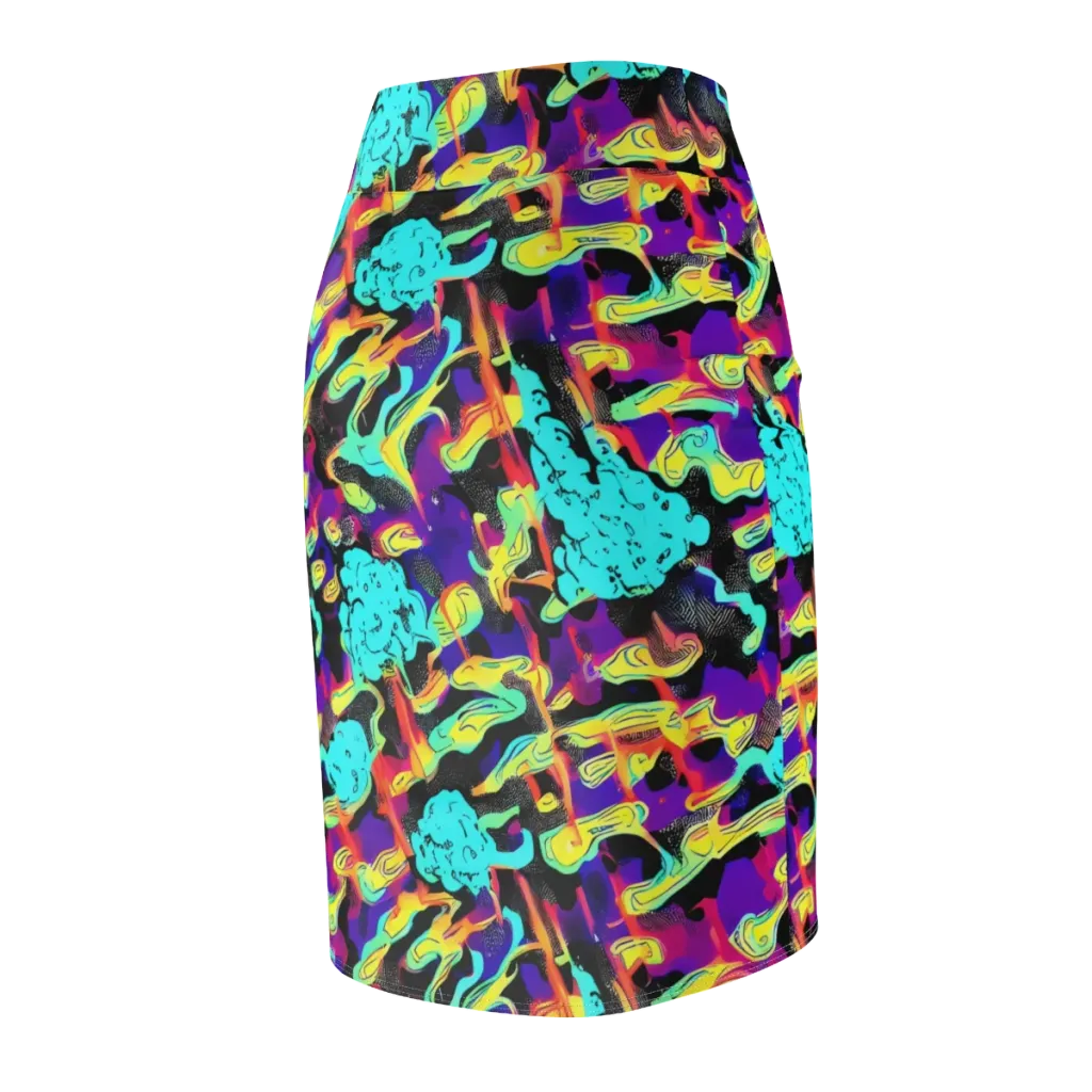 Liquid Firefly on Pencil Skirt — Back Side