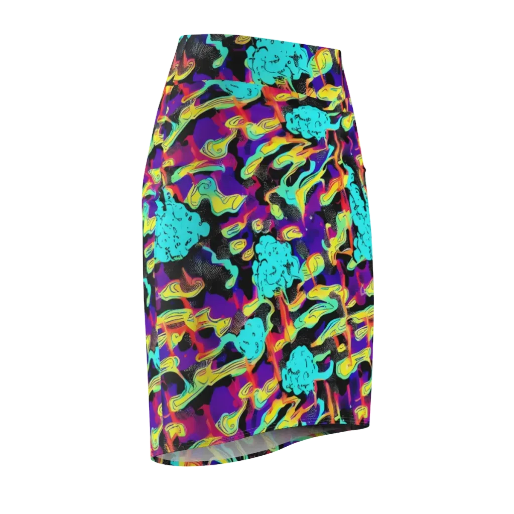 Liquid Firefly on Pencil Skirt — Front Side