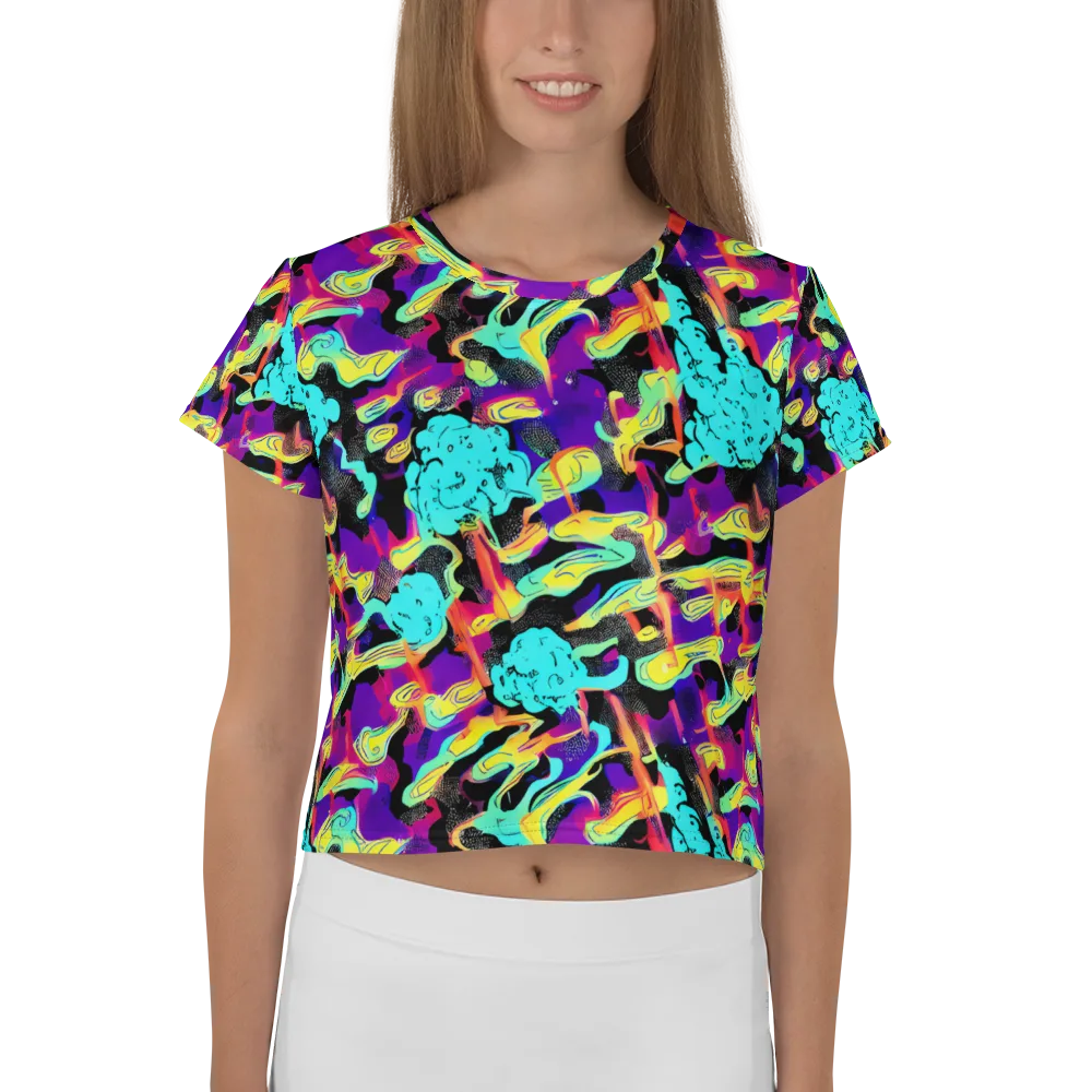 Liquid Firefly on Crop Tee — Front