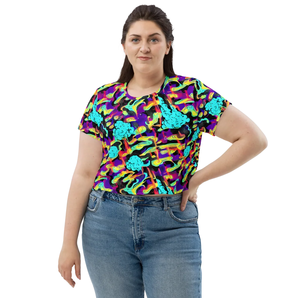 Liquid Firefly on Crop Tee — Front
