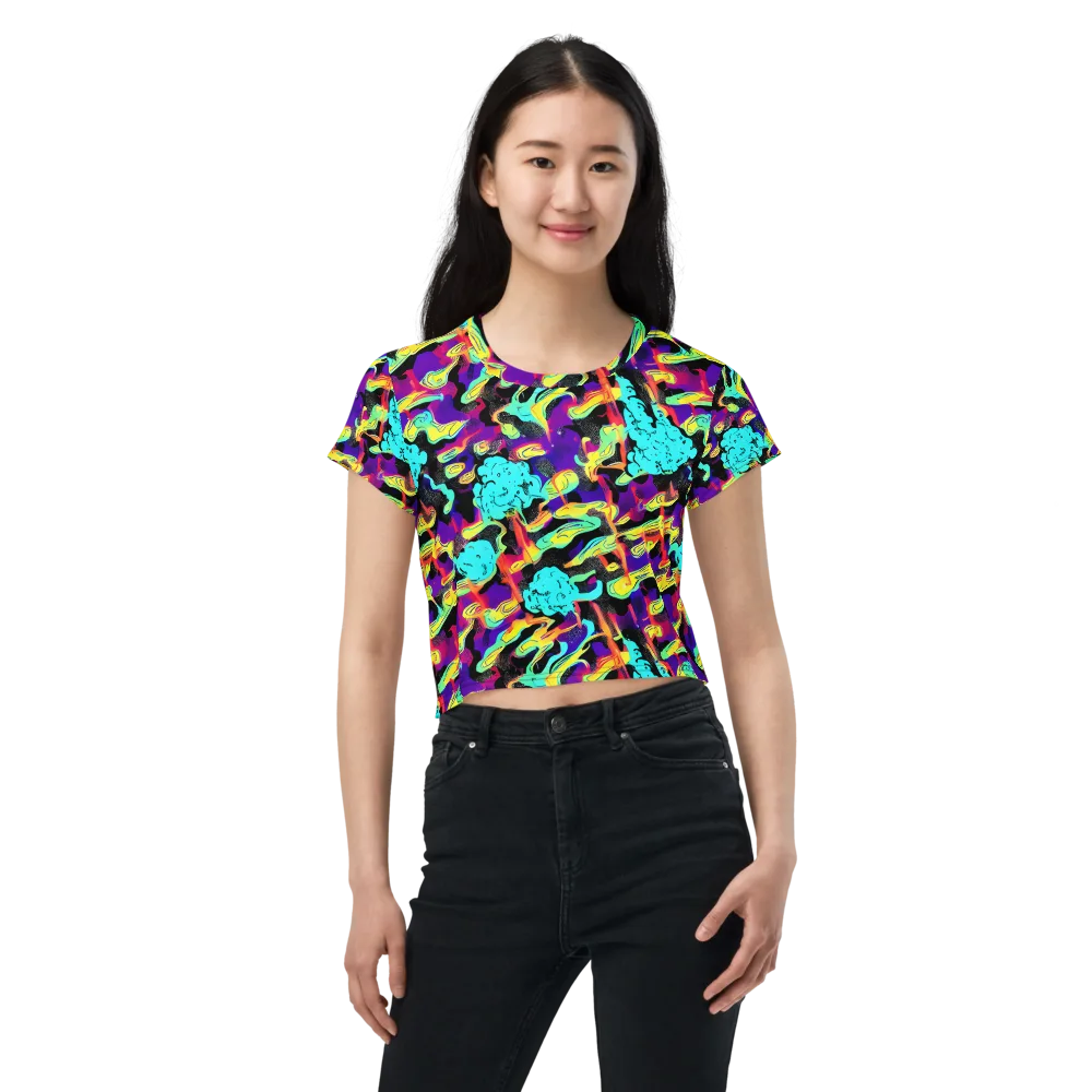 Liquid Firefly on Crop Tee — Front