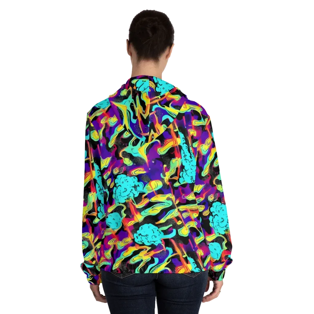 Liquid Firefly on Women's Full-Zip Hoodie — Back On Person