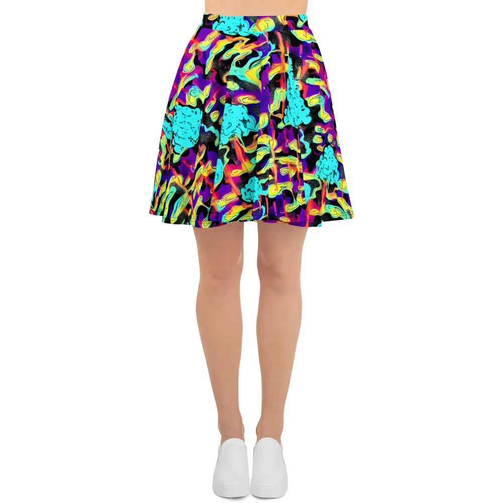 Liquid Firefly on Skater Skirt — Front