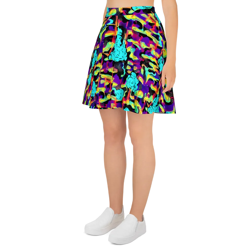 Liquid Firefly on Skater Skirt — Left