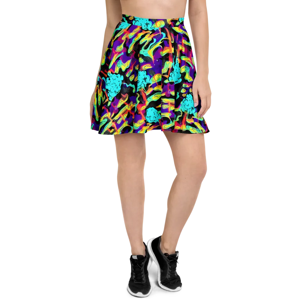 Liquid Firefly on Skater Skirt — Front