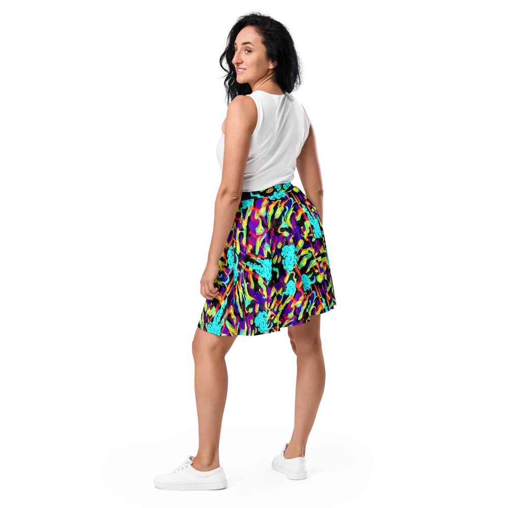 Liquid Firefly on Skater Skirt — Back