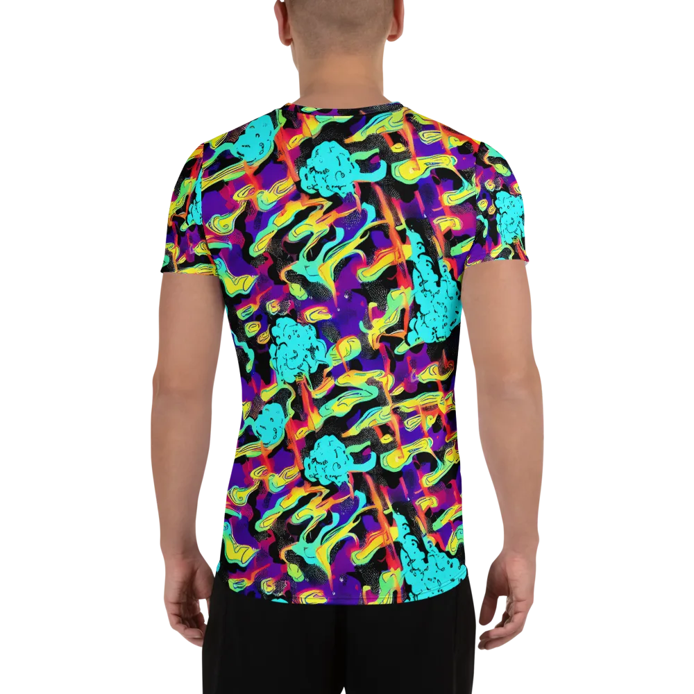 Liquid Firefly on Men's Athletic T-Shirt — Back