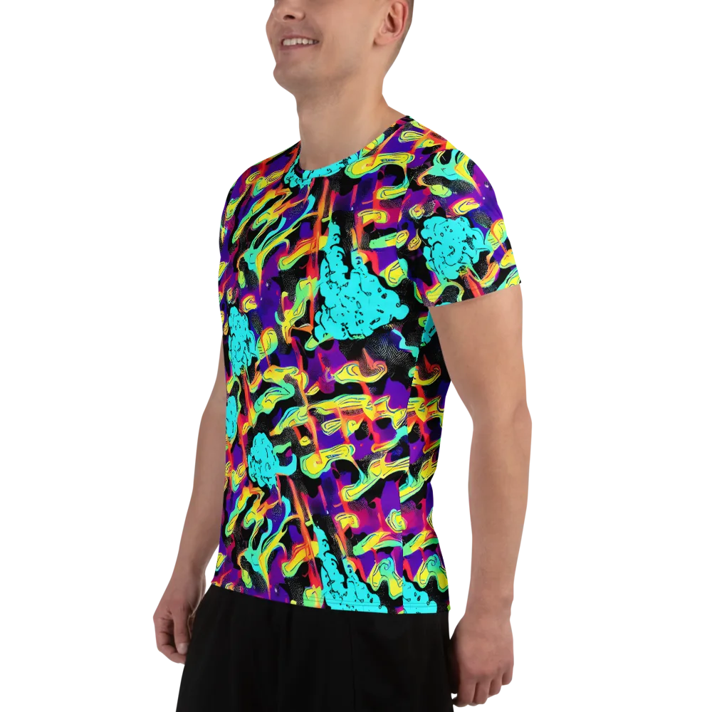 Liquid Firefly on Men's Athletic T-Shirt — Left