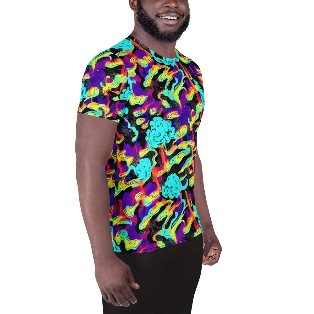 Liquid Firefly on Men's Athletic T-Shirt — Right